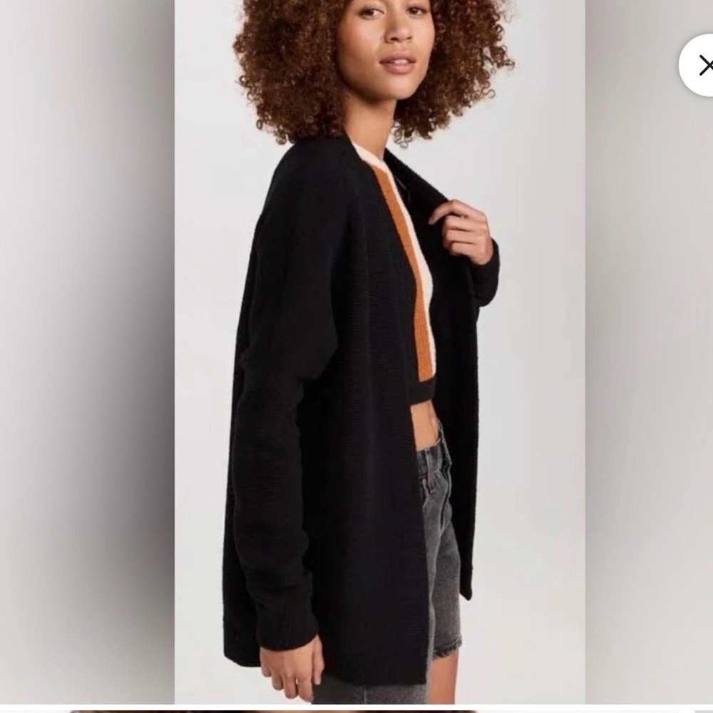 Free People $168 Black Open-Front Cardigan